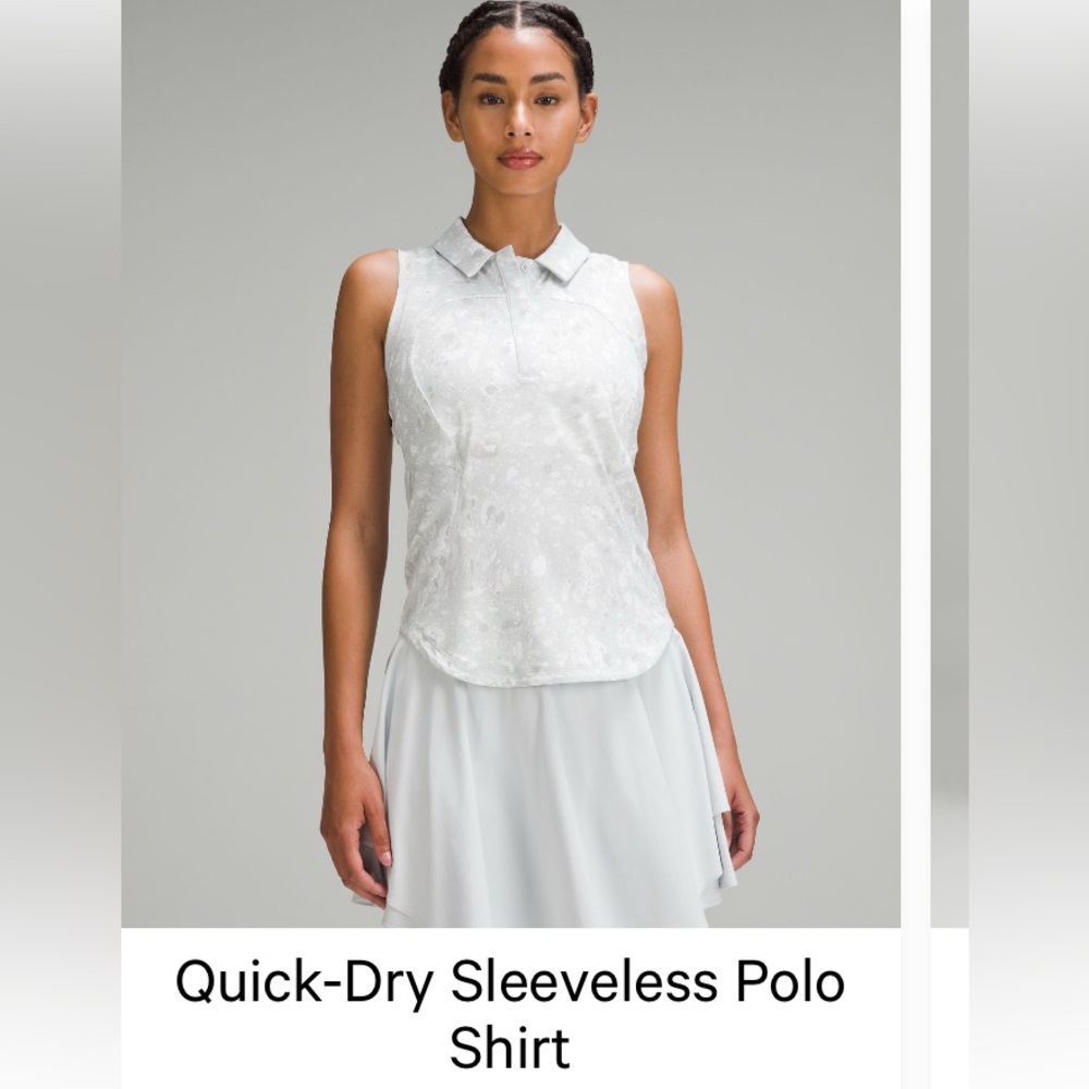 Lululemon Quick-Dry Sleeveless
Polo Shirt sleeveless collared shirt. Size 10